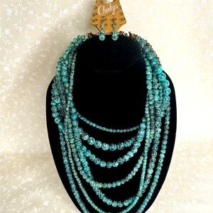 Cheeky’s Multi Layer Beaded Necklace and Matching Earrings